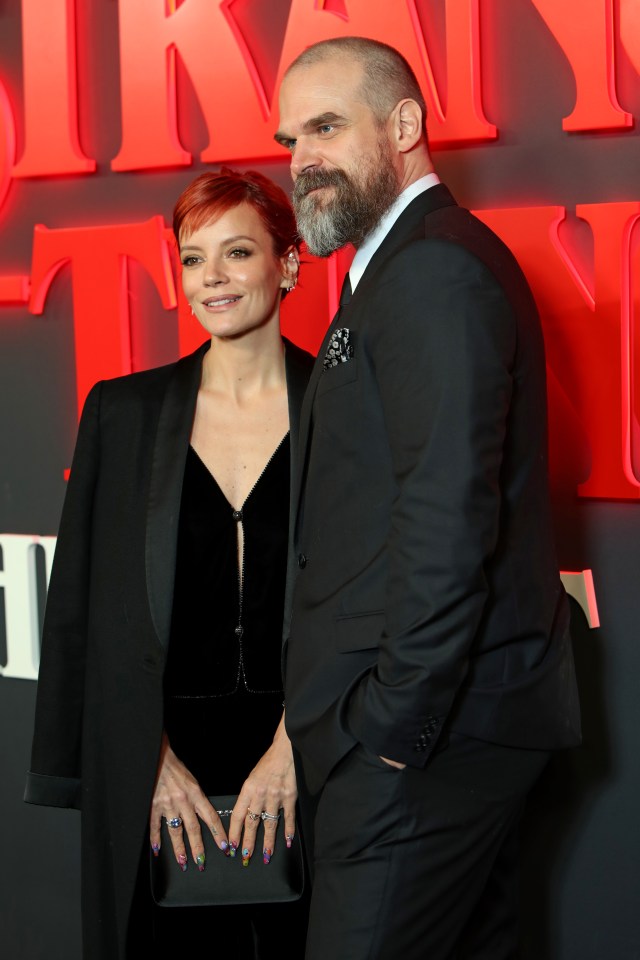 Lily Allen and David Harbour at the Stranger Things premiere.