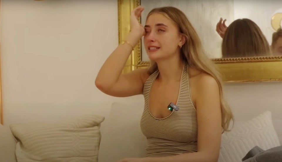 Lily Phillips, OnlyFans model, crying during an interview.