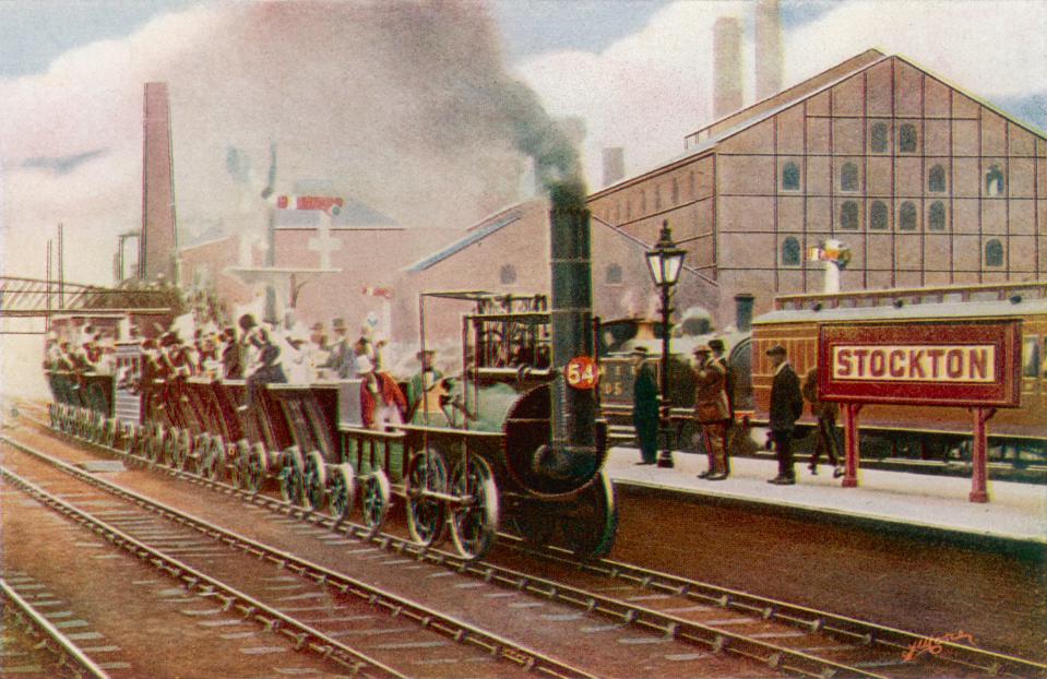 Locomotion No. 1 at Stockton station.