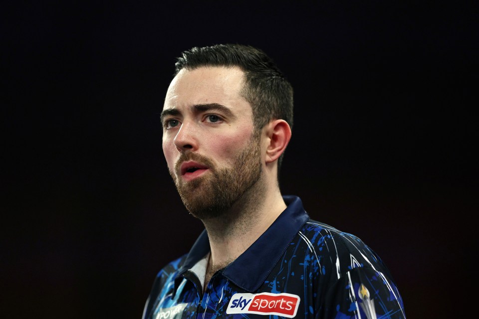 Luke Humphries of England at the World Darts Championship.