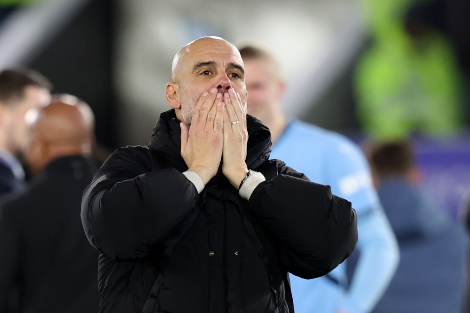 Pep Guardiola admitted his relief after beating Leicester