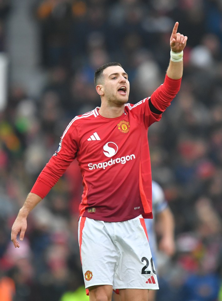 Diogo Dalot of Manchester United during a Premier League match.