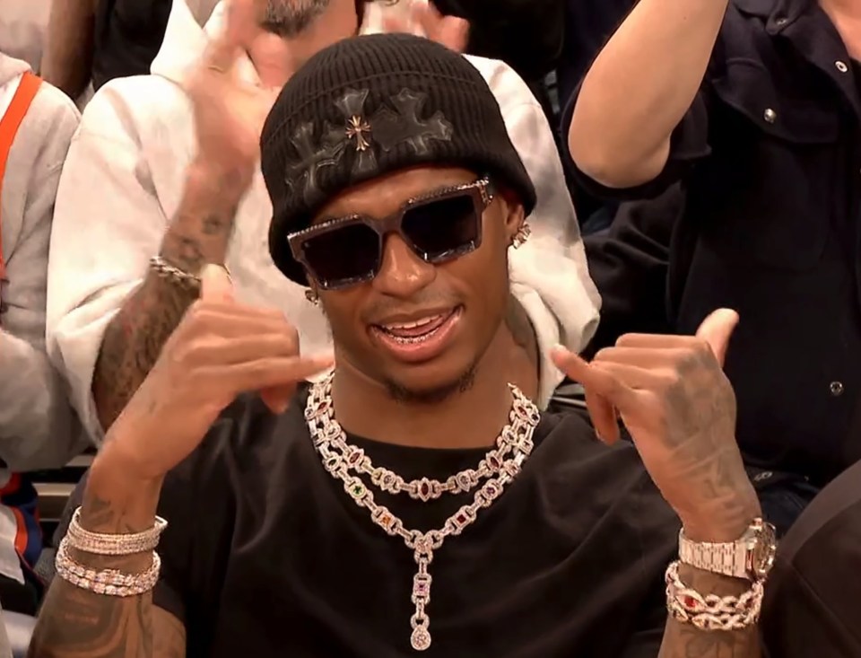 Marcus Rashford courtside at Madison Square Garden.