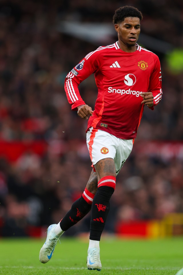 Marcus Rashford of Manchester United playing soccer.