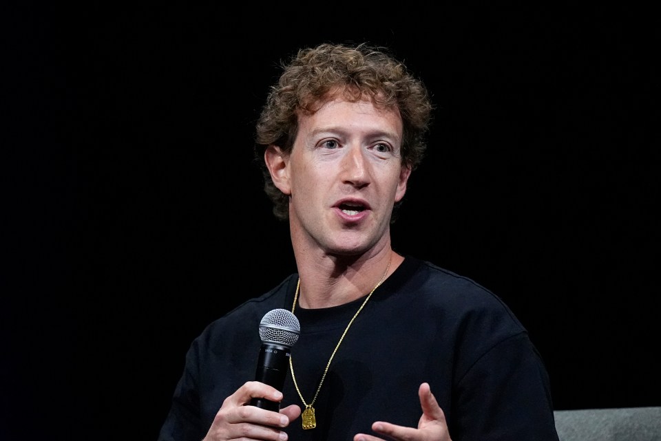 Mark Zuckerberg speaking at a conference.