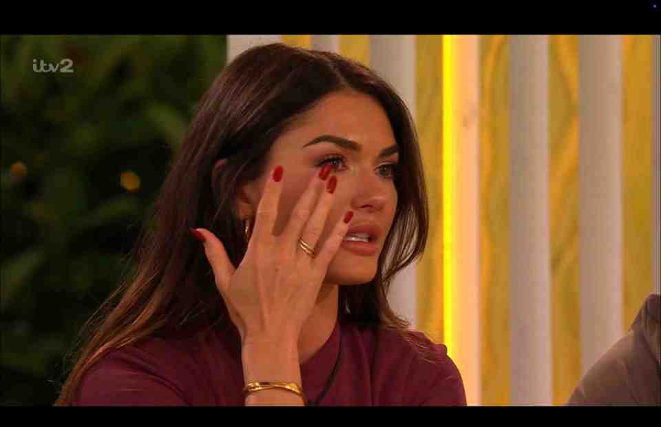 India Reynolds crying after being dumped from Love Island.