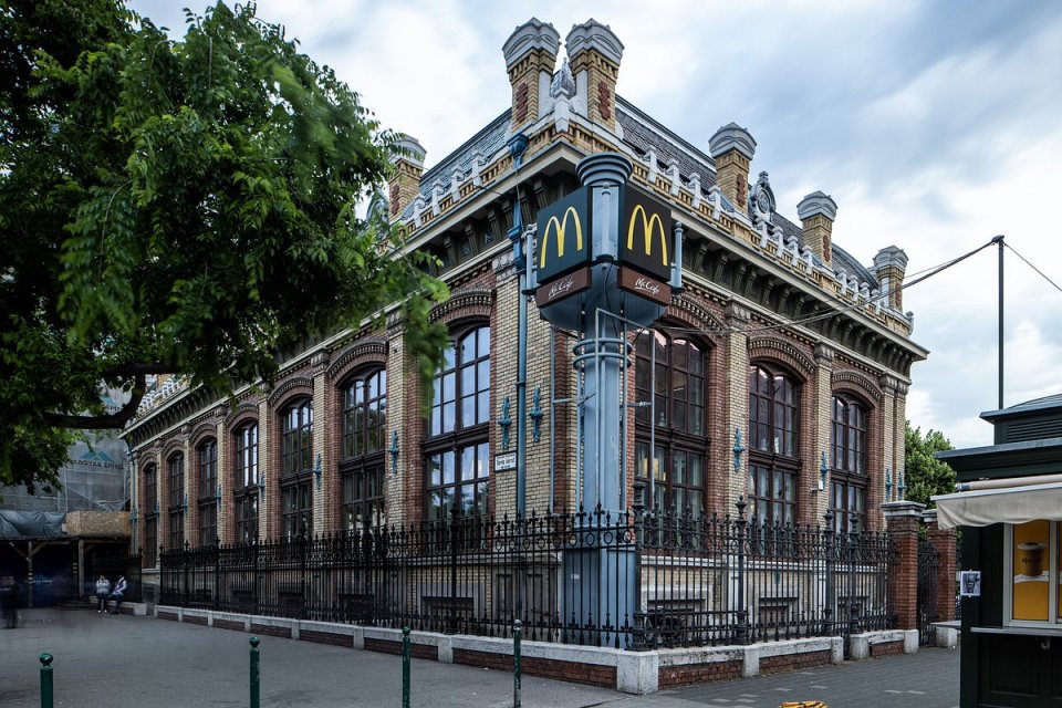 McDonald's in a historic building in Budapest.