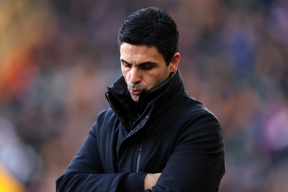 Mikel Arteta, Arsenal manager, at a Premier League match.