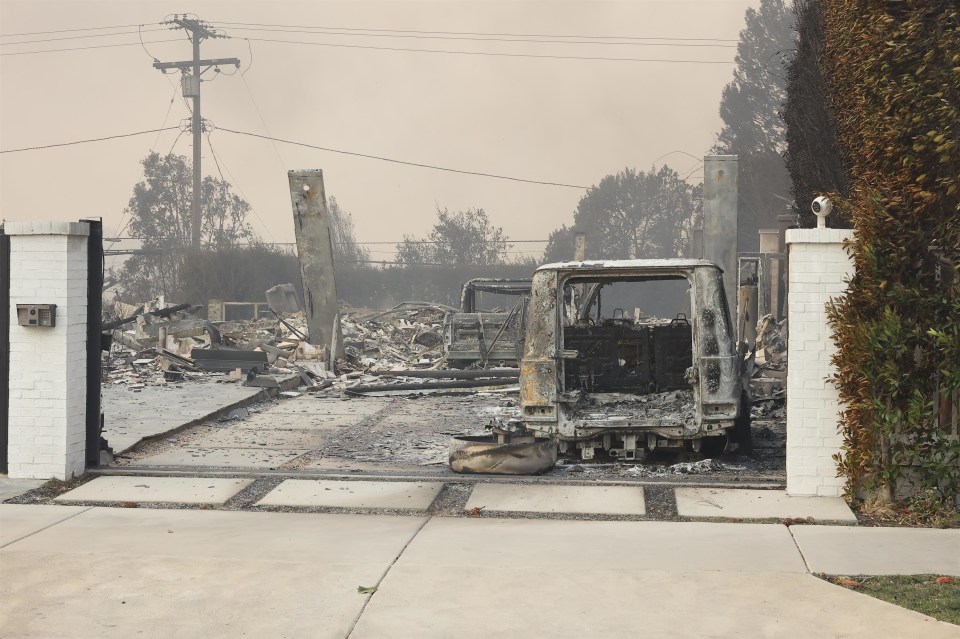 Aerial view of Miles Teller's fire-damaged home.