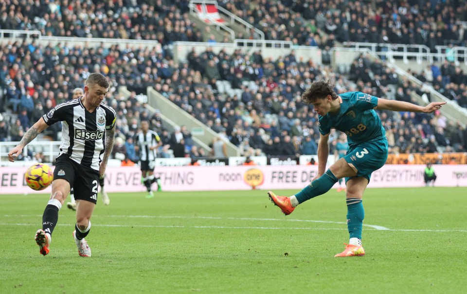 Milos Kerkez of AFC Bournemouth scoring a goal.