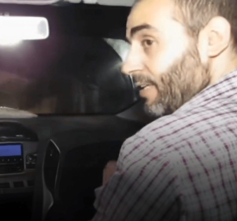 Mohammad Sinwar driving in a Hamas tunnel under Gaza.