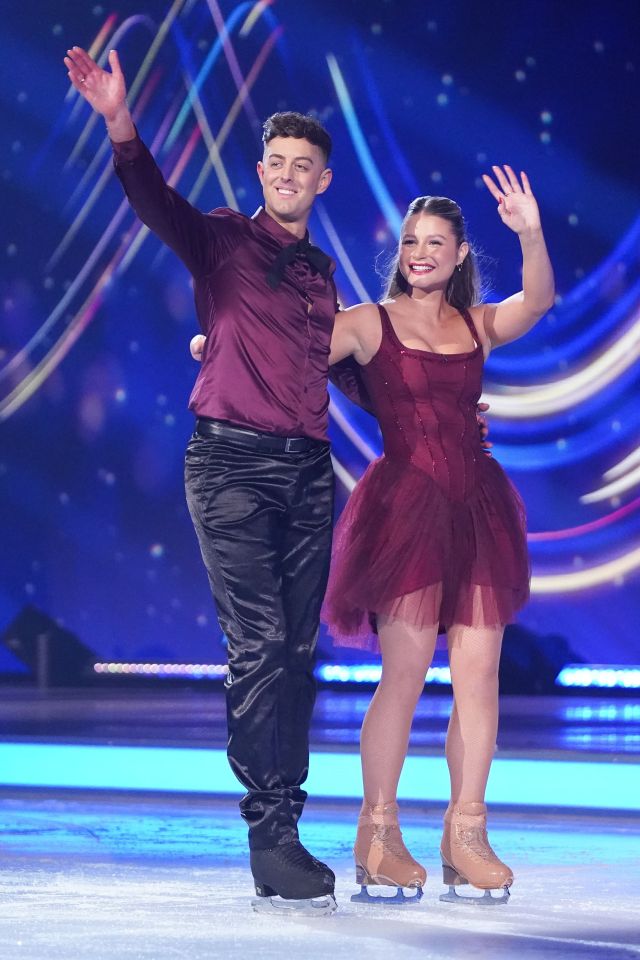 Mollie Pearce and Colin Grafton ice skating on Dancing on Ice.