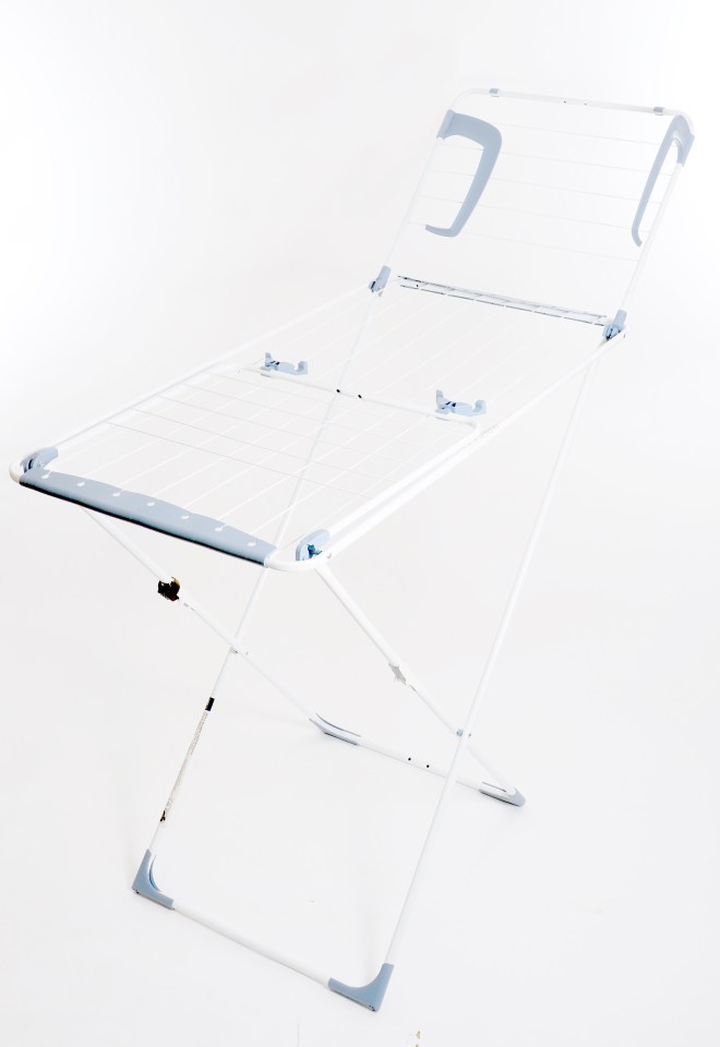 White clothes airer.