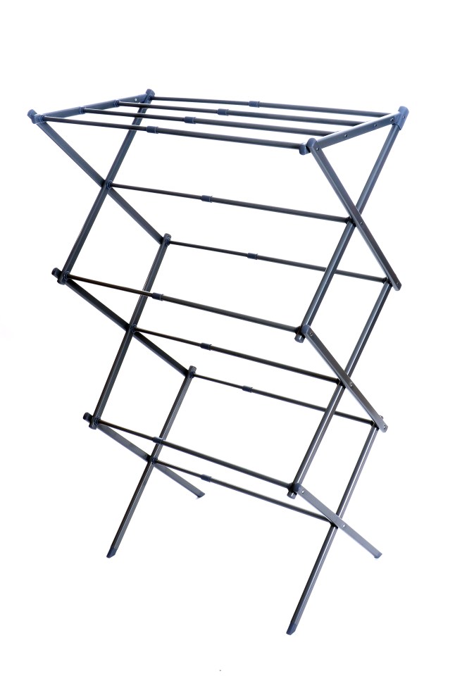 Clothes airer with multiple drying bars.