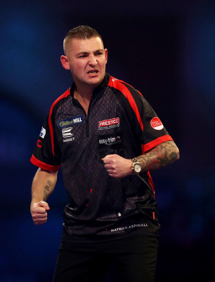 Nathan Aspinall at the World Darts Championship.