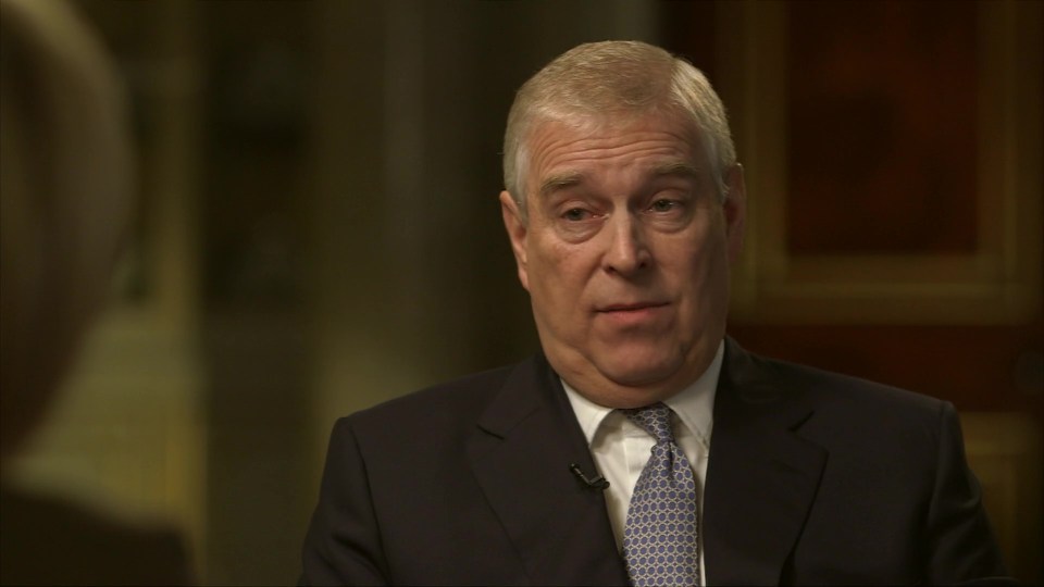 Prince Andrew being interviewed by Emily Maitlis.