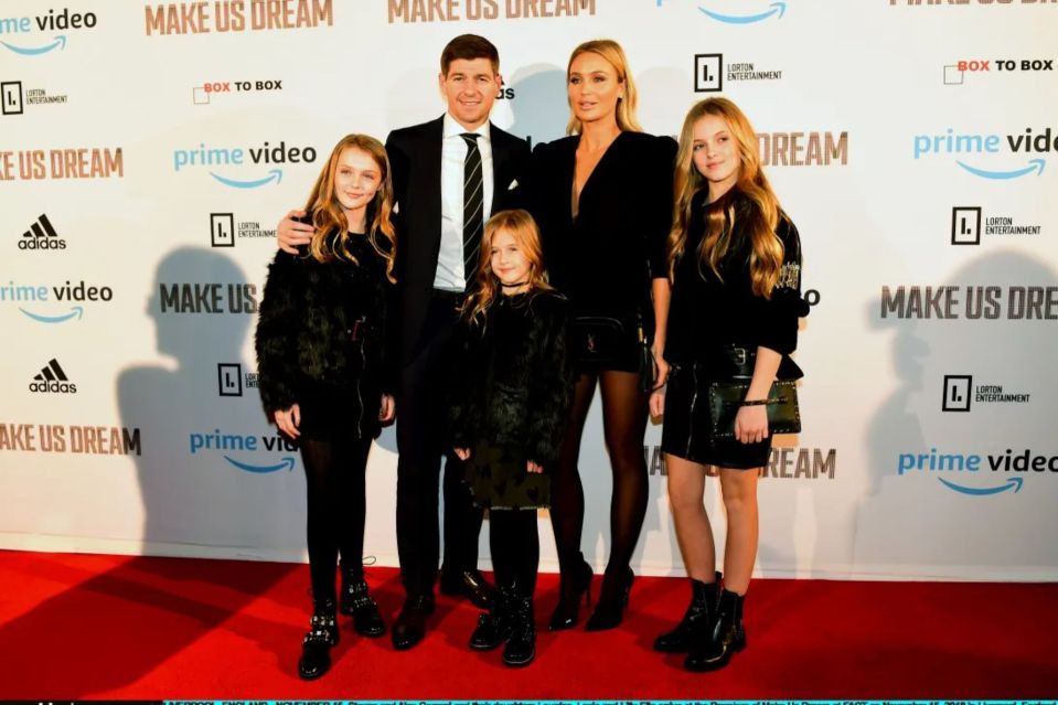 Steven Gerrard and his family at a film premiere.