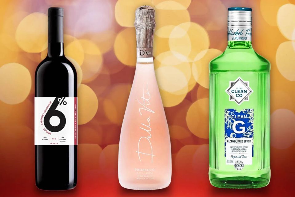 Low-alcohol wine, rosé prosecco, and alcohol-free gin.