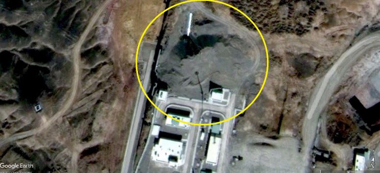 Satellite image of a suspected Iranian nuclear warhead site.