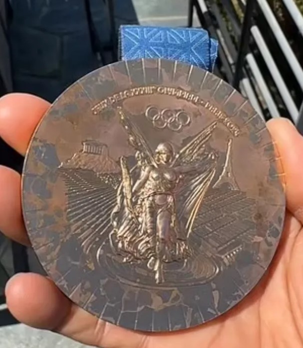 Nyjah Huston's worn Olympic bronze medal.