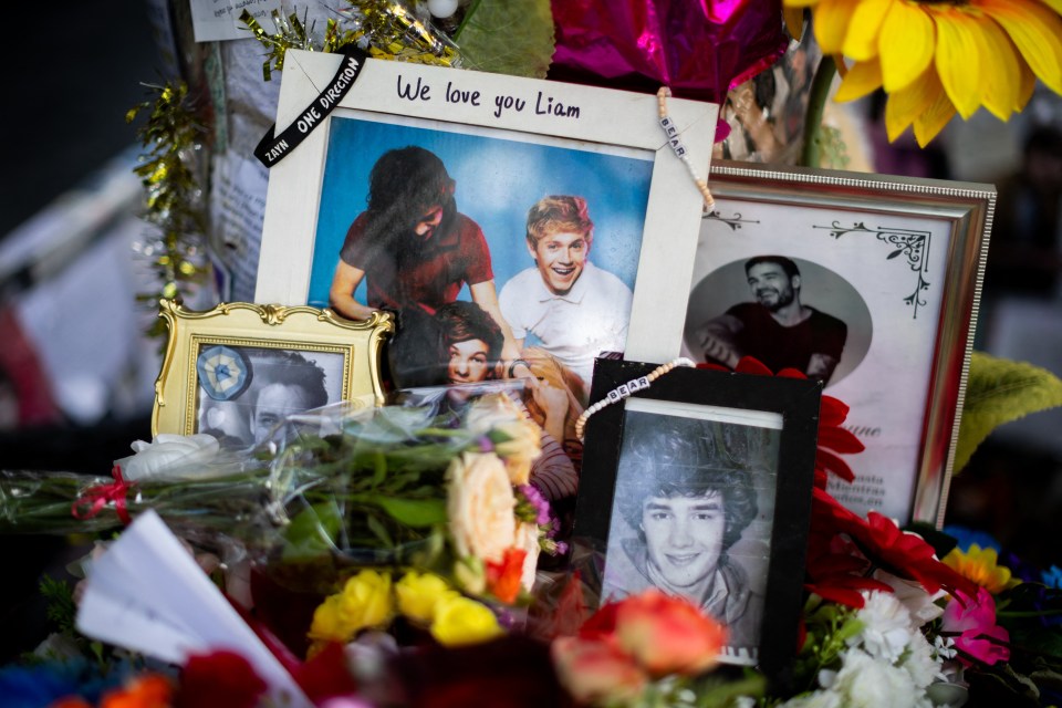 Tributes left to Liam Payne outside the hotel he died at in Argentina