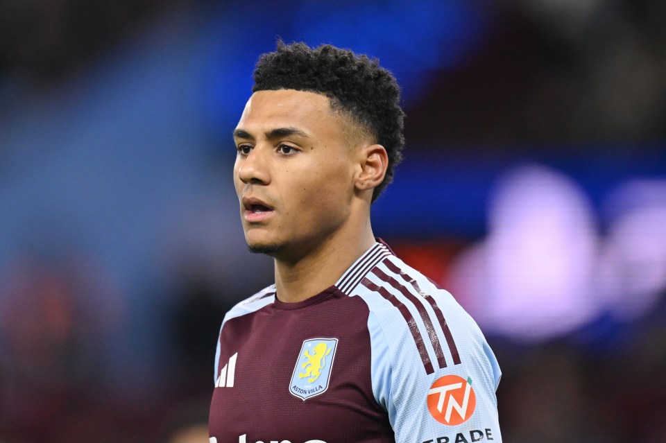 Ollie Watkins of Aston Villa during a soccer match.