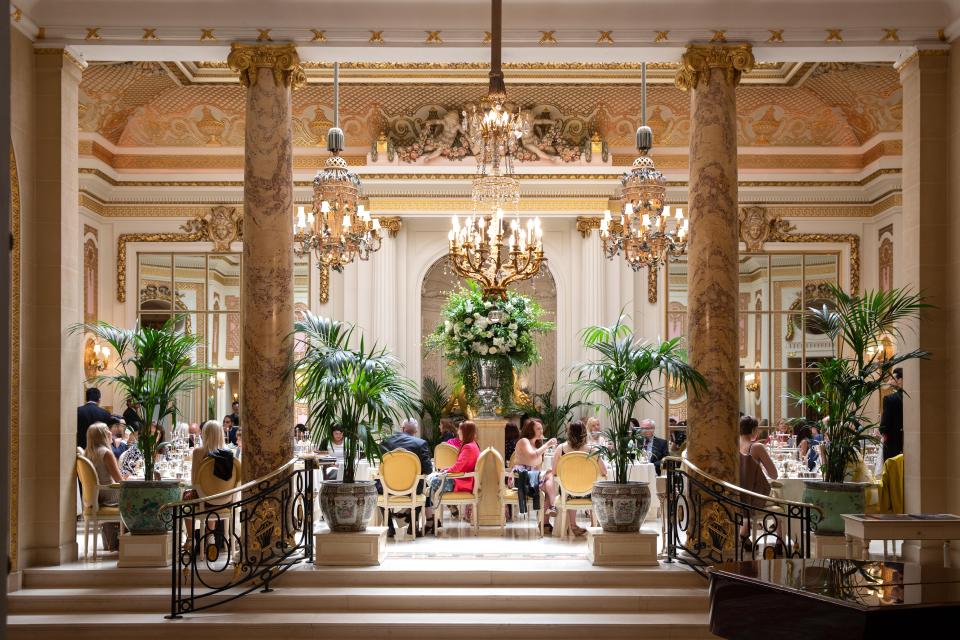 Afternoon tea service at the Palm Court in the Ritz Hotel, London.