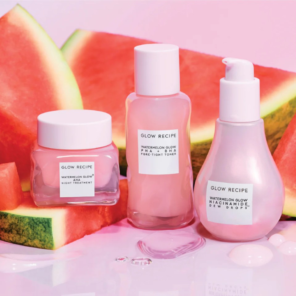 Glow Recipe Watermelon Glow skincare products.