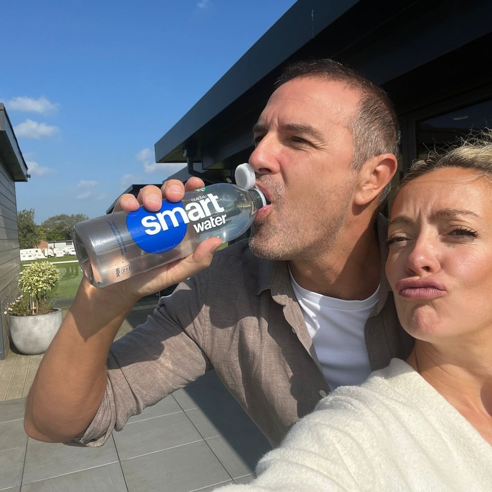 Paddy McGuinness and a woman drinking Smart Water.