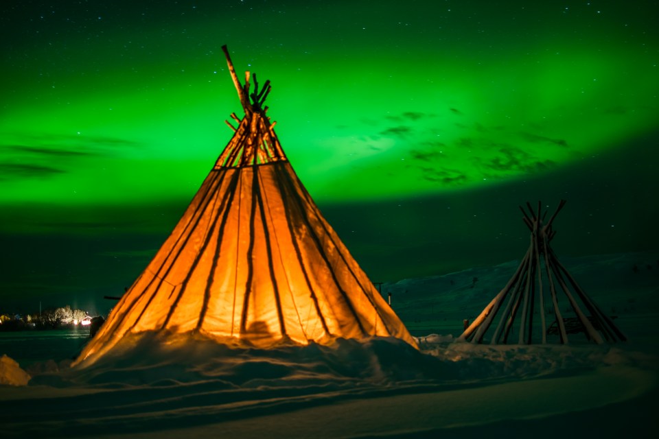 You can sample the reindeer stew on offer in a teepee