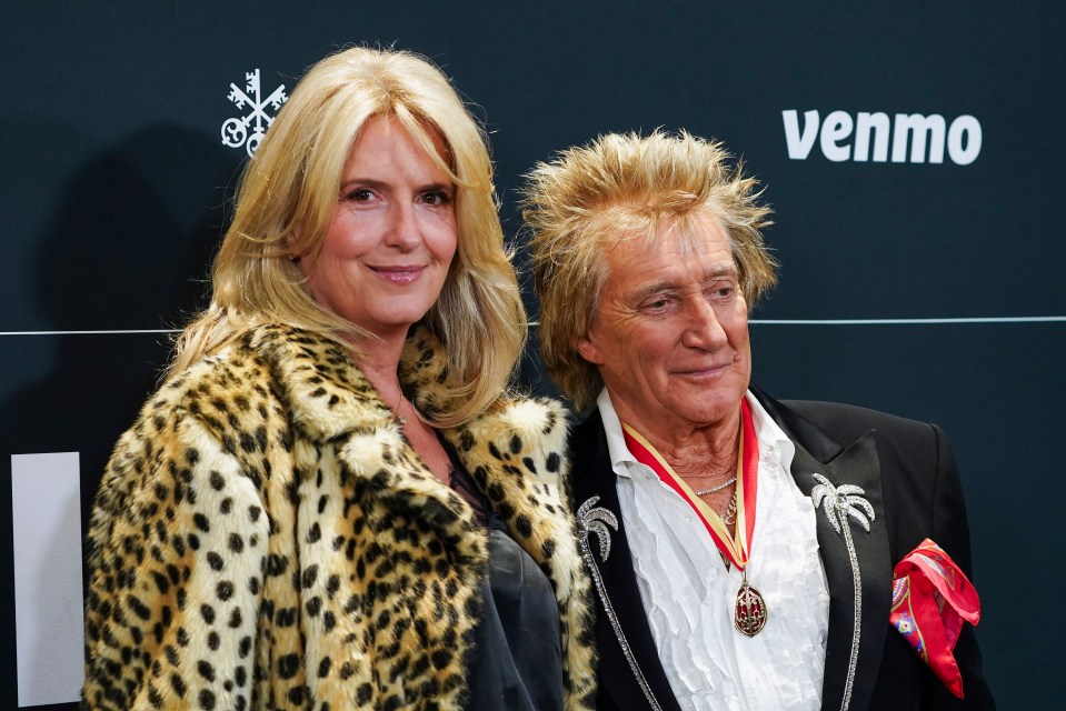 Penny Lancaster and Rod Stewart at a benefit concert.