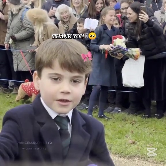 Prince Louis speaking to well-wishers.