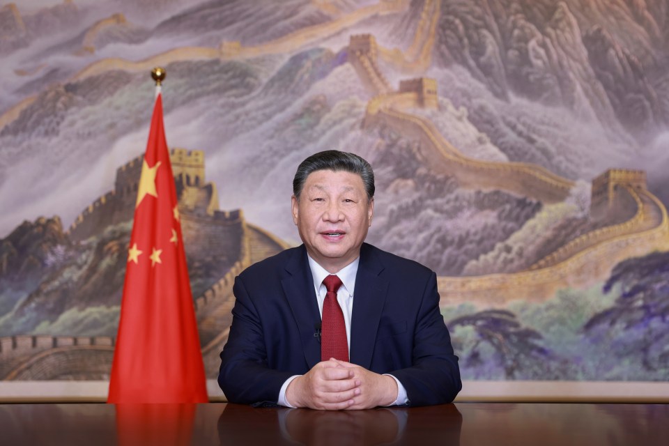 Xi Jinping delivering a New Year message.