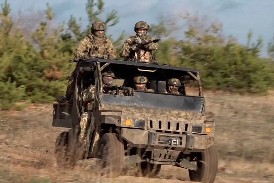 Russian troops operating at an undisclosed location during the Ukraine war