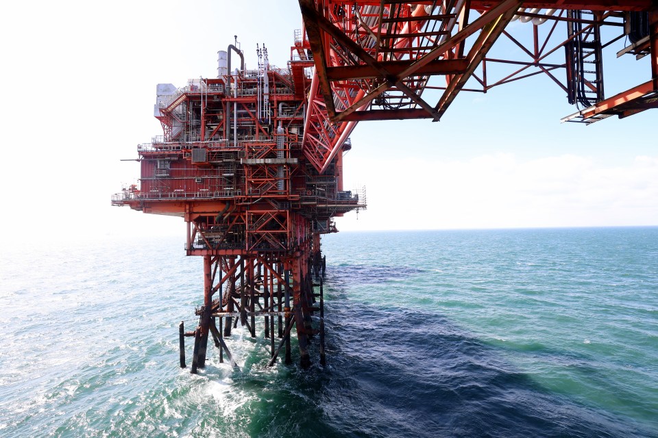 Offshore oil rig in the North Sea.