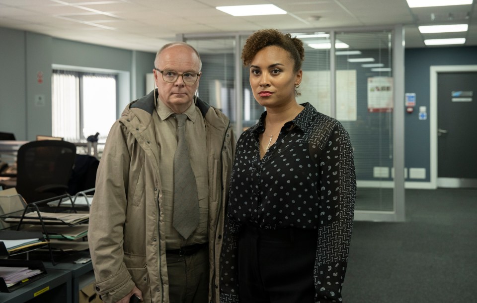 Photo of Tala Gouveia as DCI Lauren McDonald and Jason Watkins as DS Dodds in McDonald & Dodds.