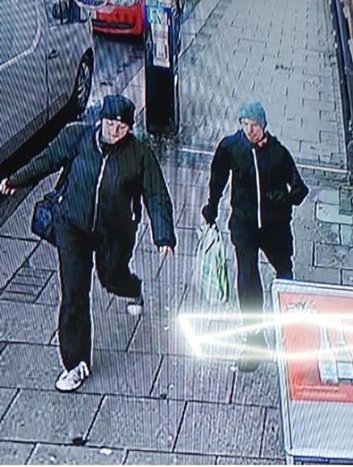 CCTV image of Louis Bond and Rebecca Smallcalder walking in Chatham.