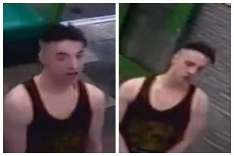 CCTV image of a man wanted for questioning in connection with a sexual assault and robbery.