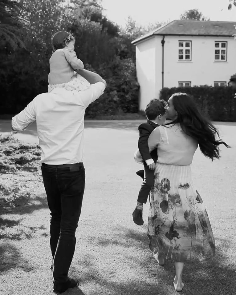 Prince Harry and Meghan with their children Archie and Lilibet