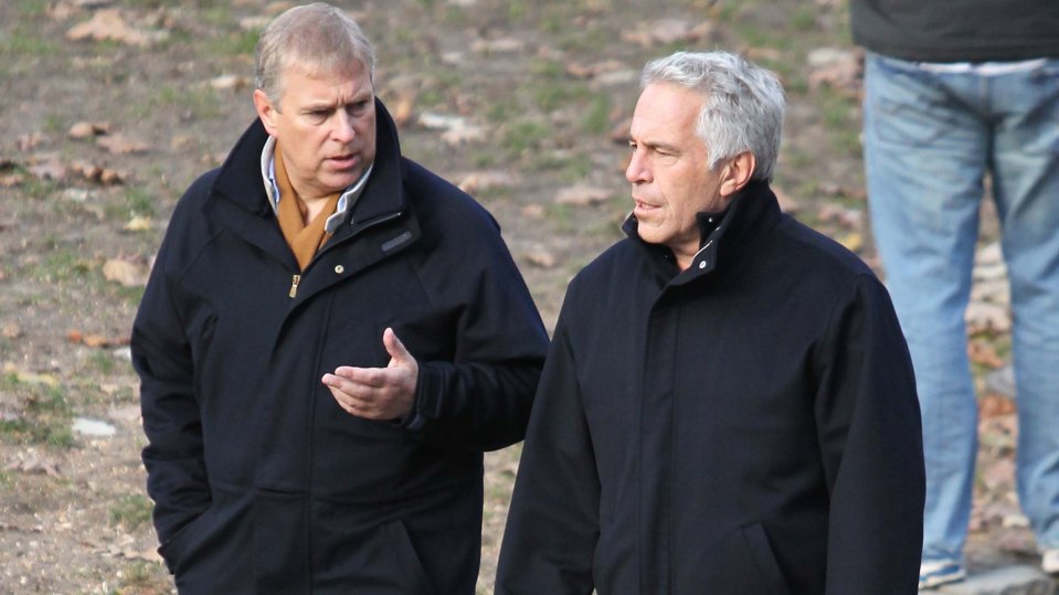 Prince Andrew and Jeffrey Epstein walking and talking in Central Park.