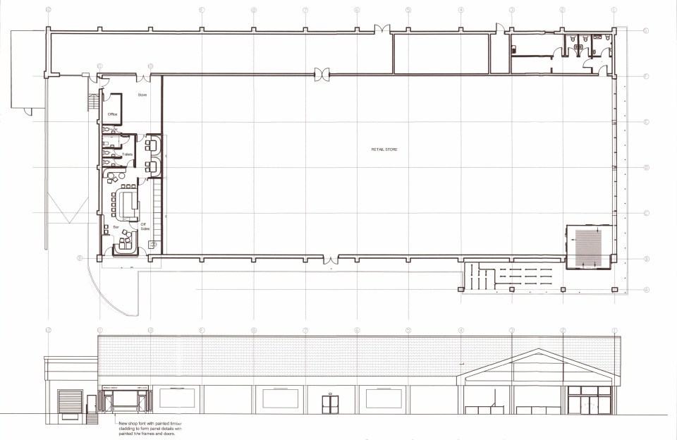 Illustration of Lidl pub floor plan and exterior.