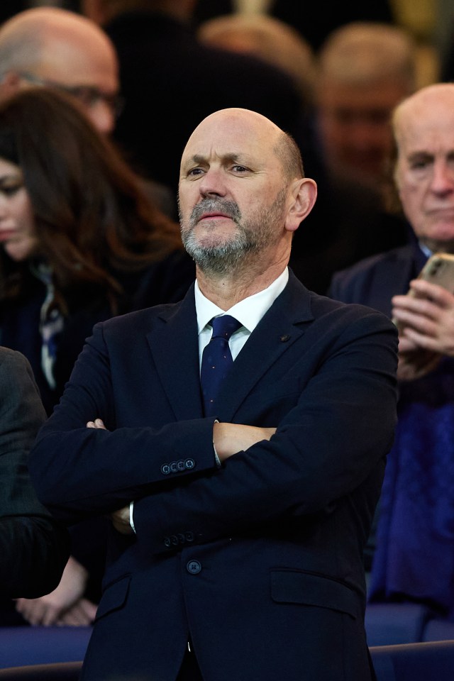 Rafael Louzan, President of RFEF, at a soccer match.