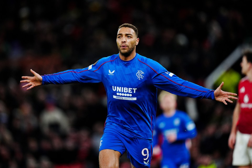 Cyriel Dessers celebrating a goal.