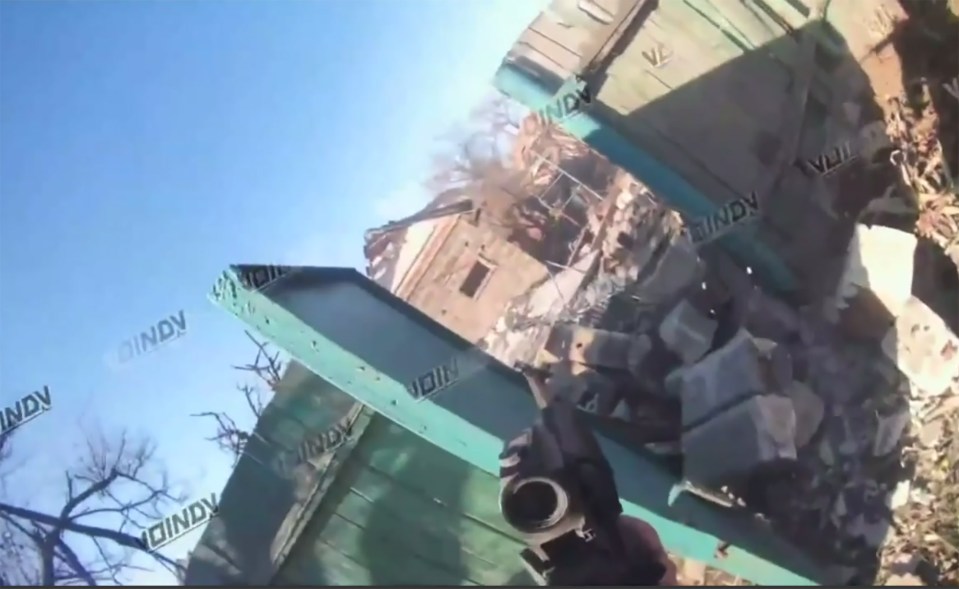 The entire skirmish was captured on the Ukrainian soldier's helmet camera