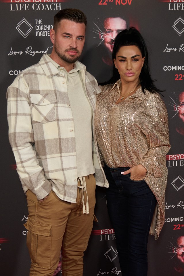 Katie Price and Carl Woods at the premiere of The Psycopath Life Coach.