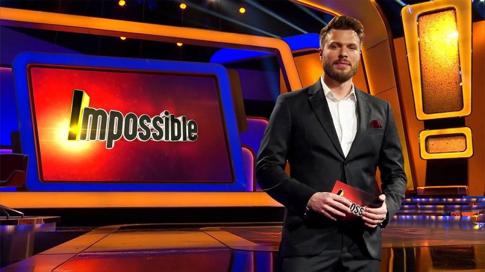 Rick Edwards hosting the game show Impossible.