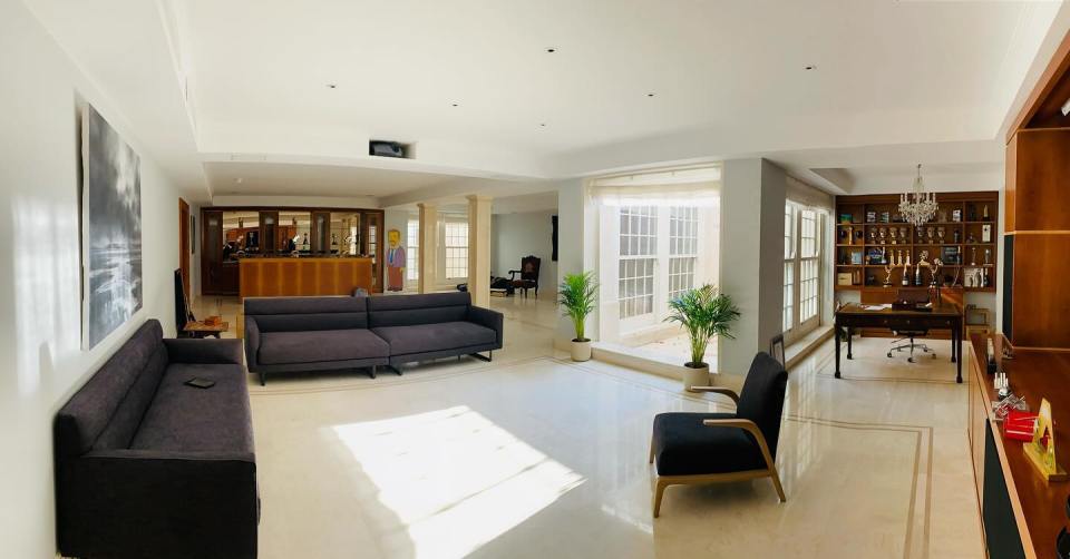 Interior view of Ricky Gervais's London mansion.