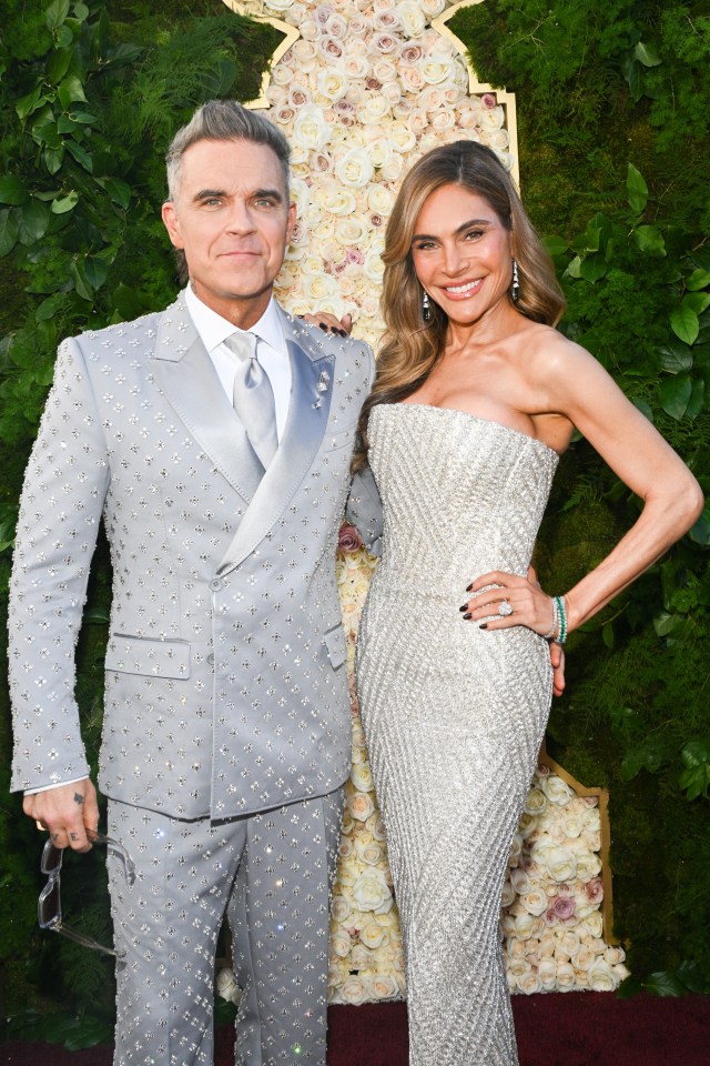 Robbie Williams and Ayda Field at the Golden Globes.