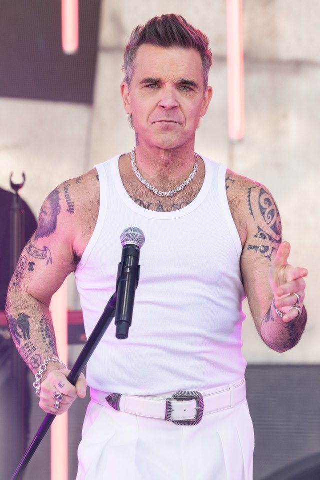 Robbie Williams at a free concert in Melbourne.