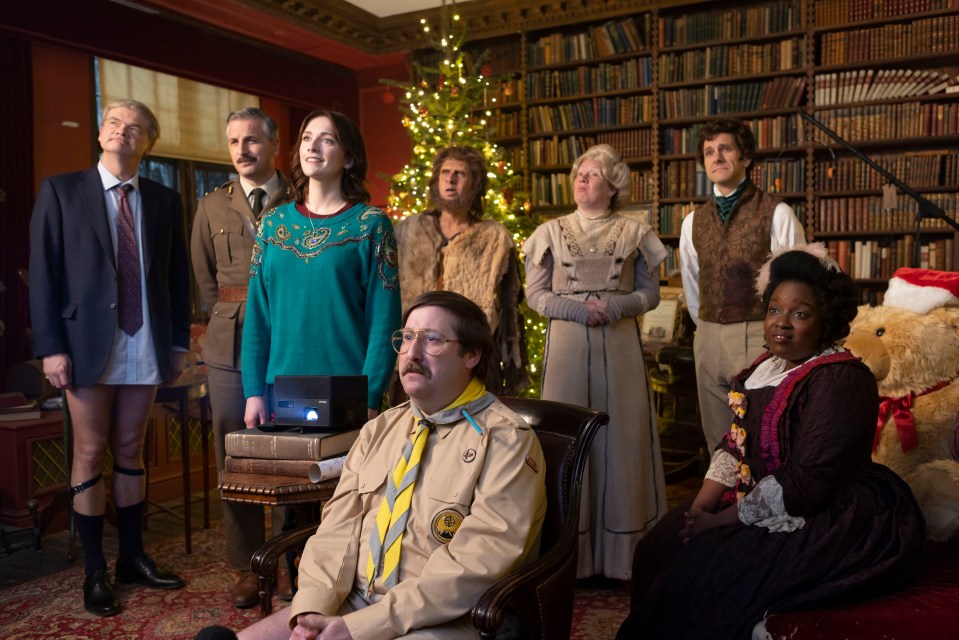 Ghosts Christmas special cast photo.